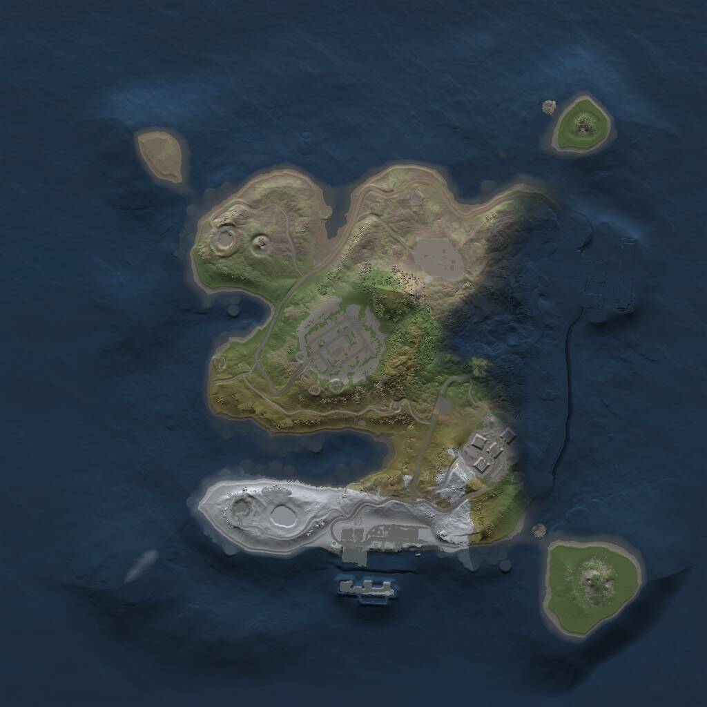 Rust Map: Procedural Map, Size: 2000, Seed: 5556, 5 Monuments