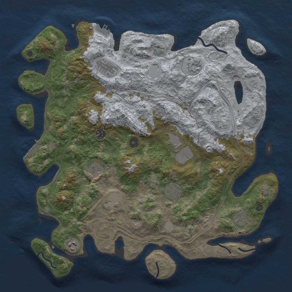 Rust Map: Procedural Map, Size: 4300, Seed: 97507842, 18 Monuments