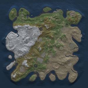 Thumbnail Rust Map: Procedural Map, Size: 3700, Seed: 949539479, 17 Monuments