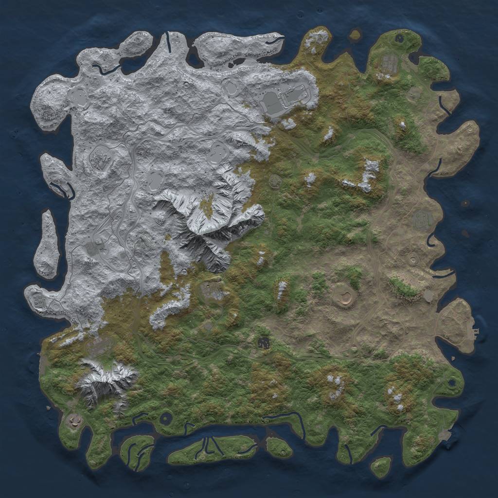 Rust Map: Procedural Map, Size: 6000, Seed: 25134, 19 Monuments