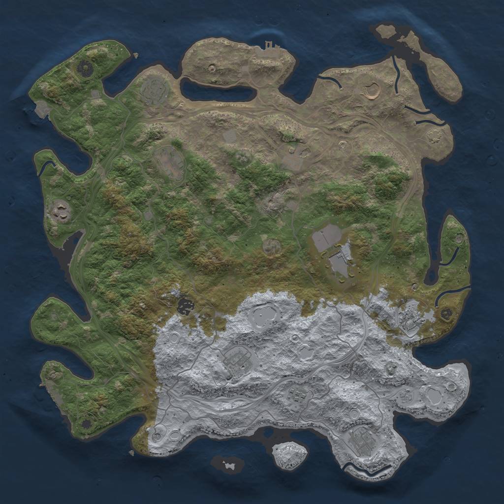 Rust Map: Procedural Map, Size: 4500, Seed: 39849135, 19 Monuments