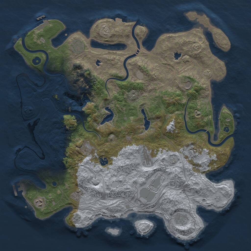 Rust Map: Procedural Map, Size: 4500, Seed: 39849135, 17 Monuments