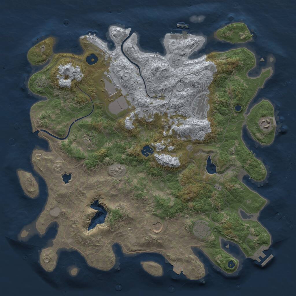 Rust Map: Procedural Map, Size: 4000, Seed: 748518808, 13 Monuments