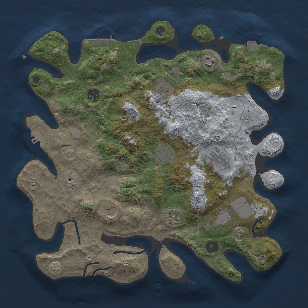Rust Map: Procedural Map, Size: 3700, Seed: 1312, 17 Monuments