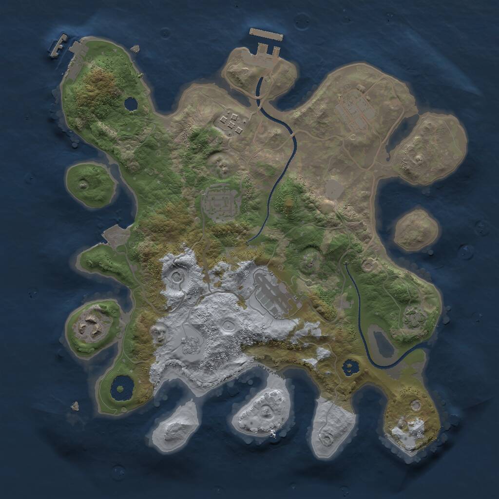 Rust Map: Procedural Map, Size: 3000, Seed: 26128, 11 Monuments