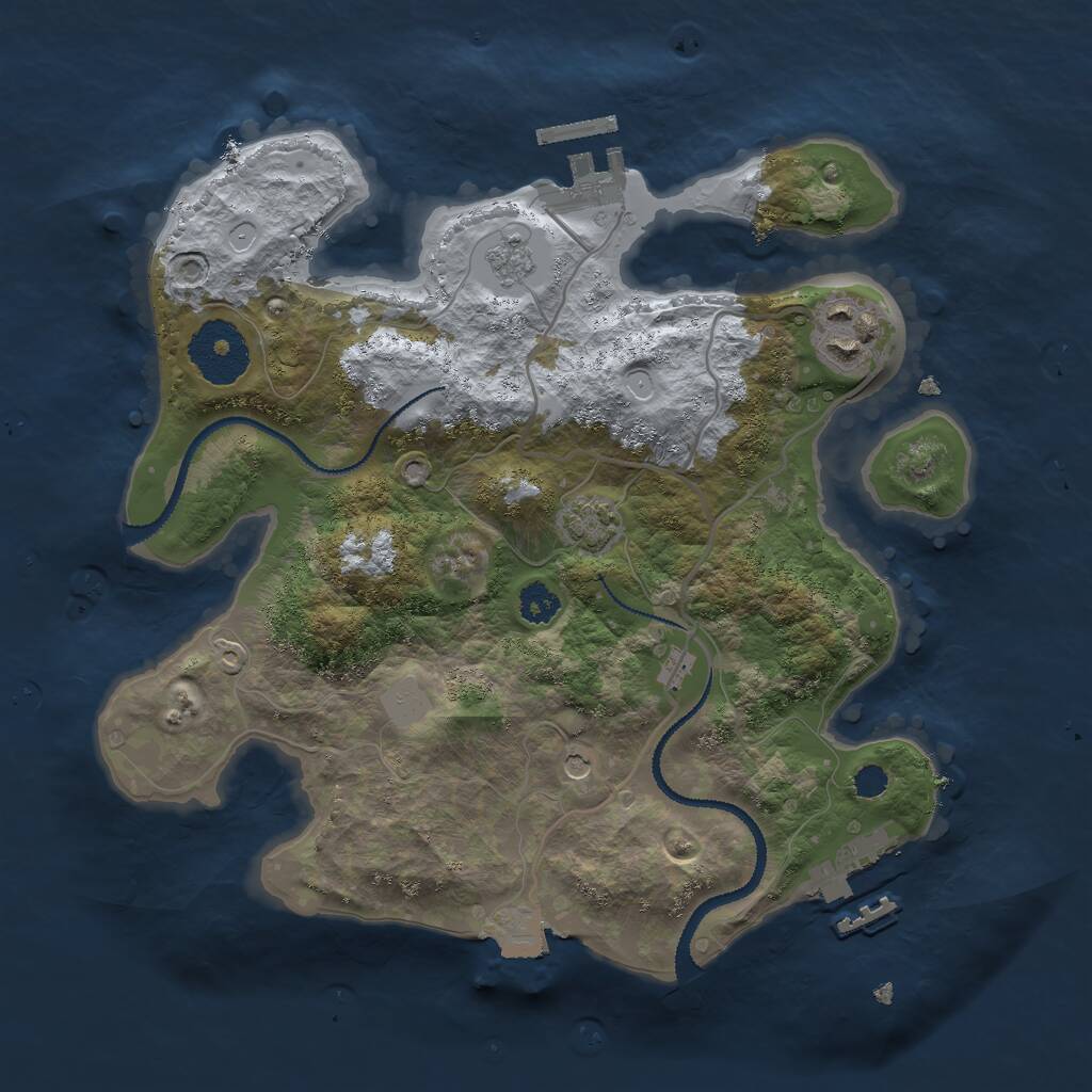 Rust Map: Procedural Map, Size: 2700, Seed: 601555991, 7 Monuments