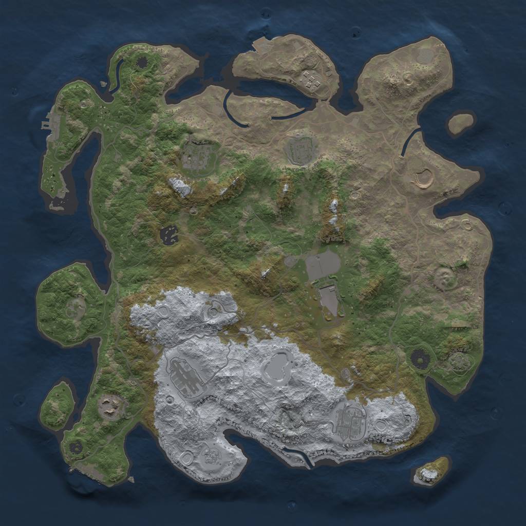 Rust Map: Procedural Map, Size: 4000, Seed: 96167615, 17 Monuments