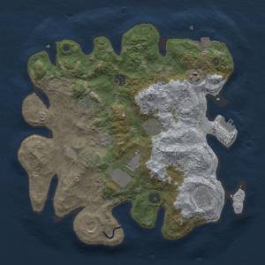 Thumbnail Rust Map: Procedural Map, Size: 3500, Seed: 1547043736, 15 Monuments