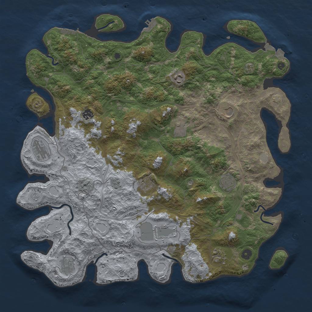 Rust Map: Procedural Map, Size: 4500, Seed: 8011979, 19 Monuments
