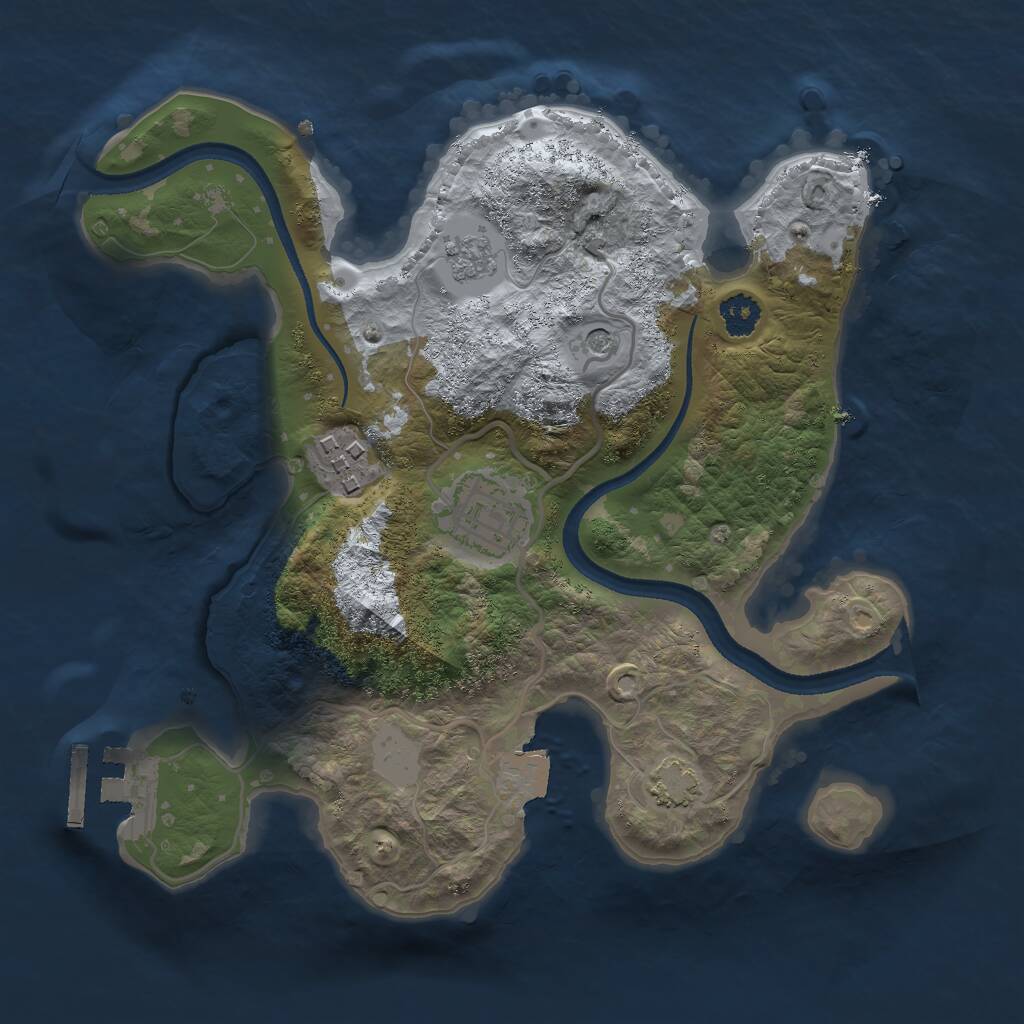 Rust Map: Procedural Map, Size: 2501, Seed: 1, 7 Monuments