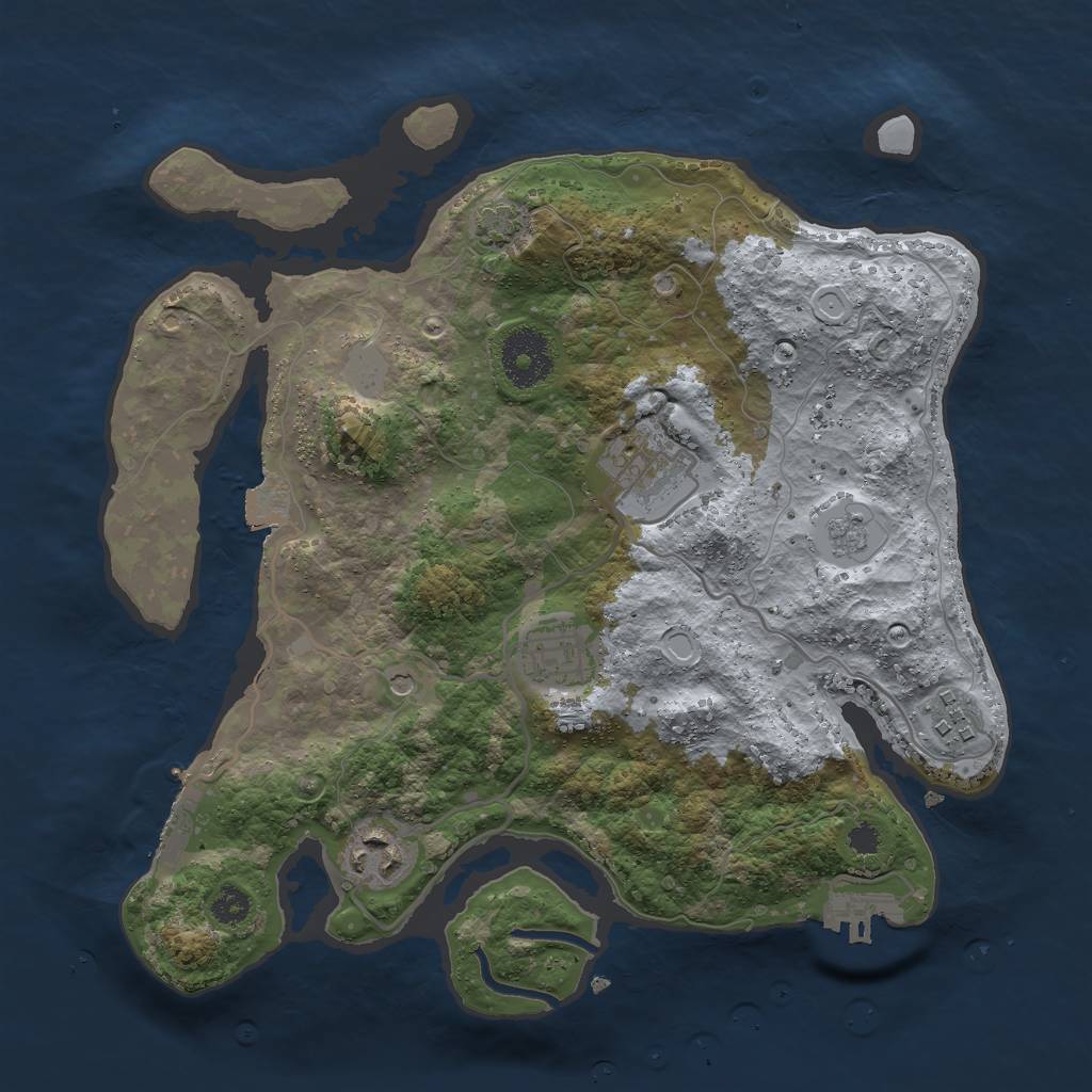 Rust Map: Procedural Map, Size: 3000, Seed: 1151918370, 12 Monuments