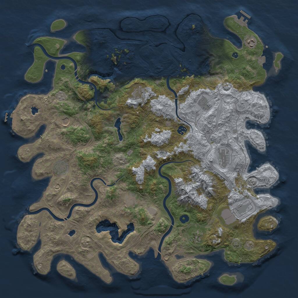 Rust Map: Procedural Map, Size: 5000, Seed: 1425344477, 17 Monuments