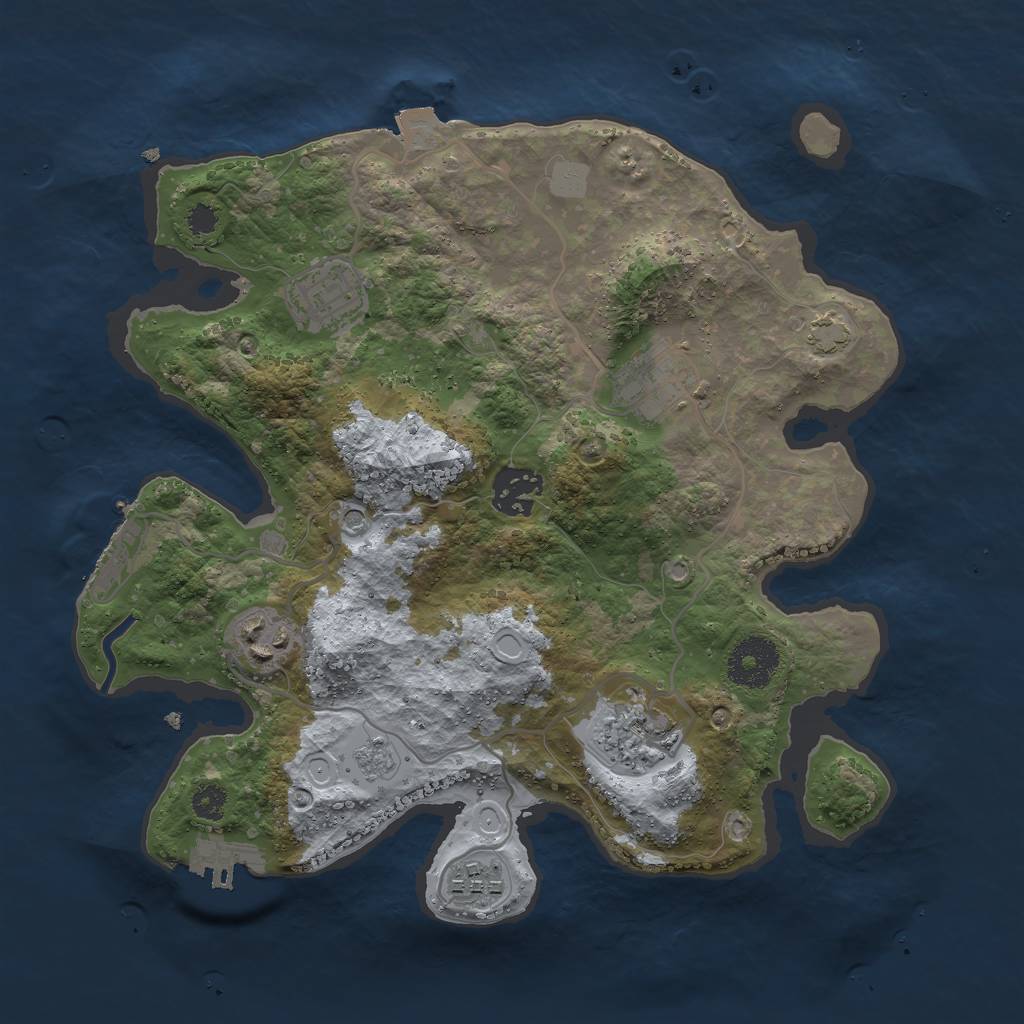 Rust Map: Procedural Map, Size: 3000, Seed: 15937, 14 Monuments
