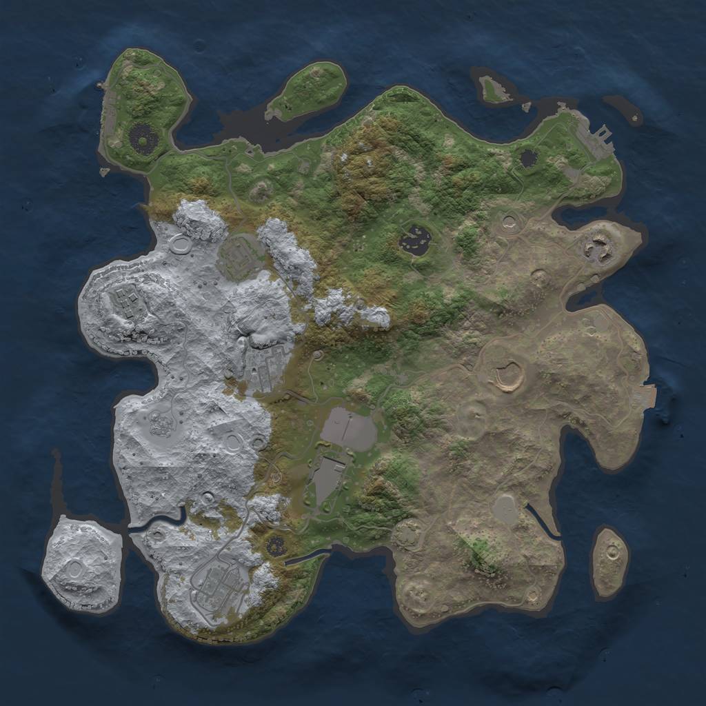 Rust Map: Procedural Map, Size: 3500, Seed: 9698213, 16 Monuments