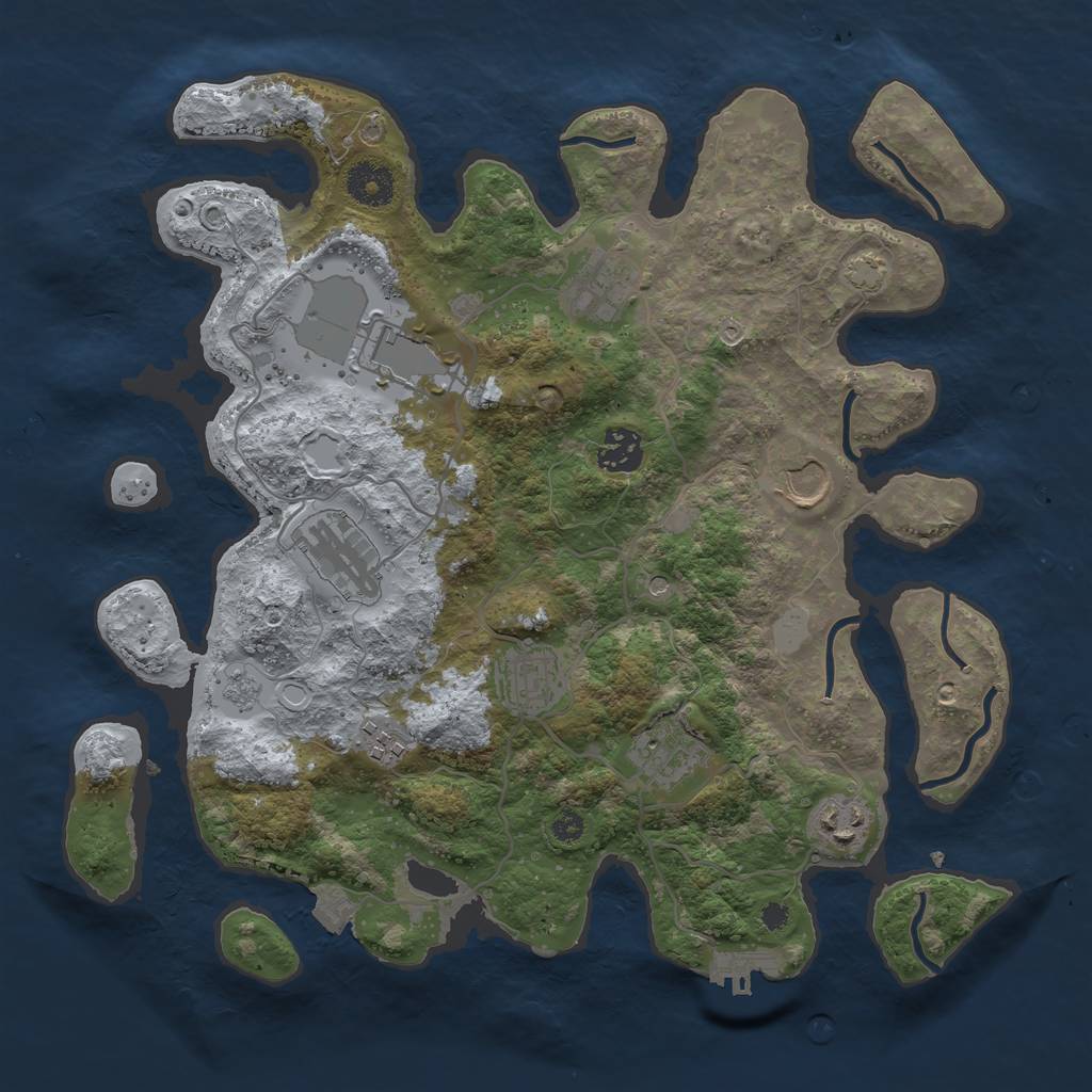 Rust Map: Procedural Map, Size: 3500, Seed: 1956399332, 16 Monuments