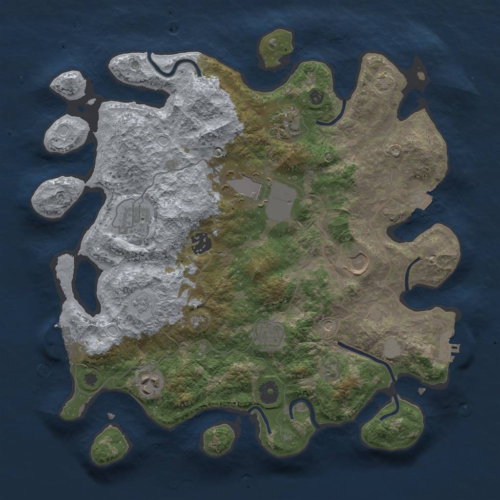 Rust Map: Procedural Map, Size: 3500, Seed: 172987233, 15 Monuments