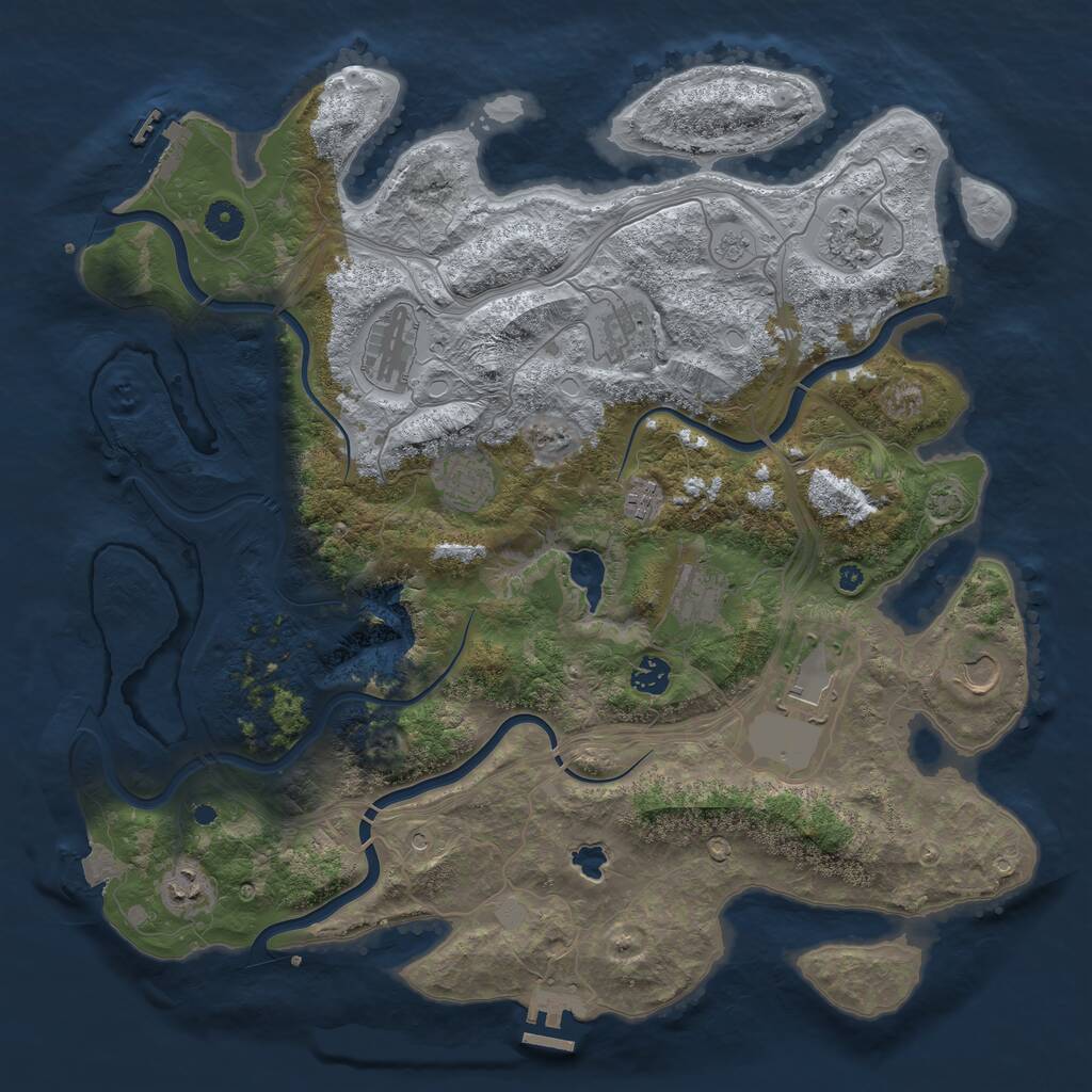 Rust Map: Procedural Map, Size: 4250, Seed: 983299839, 16 Monuments