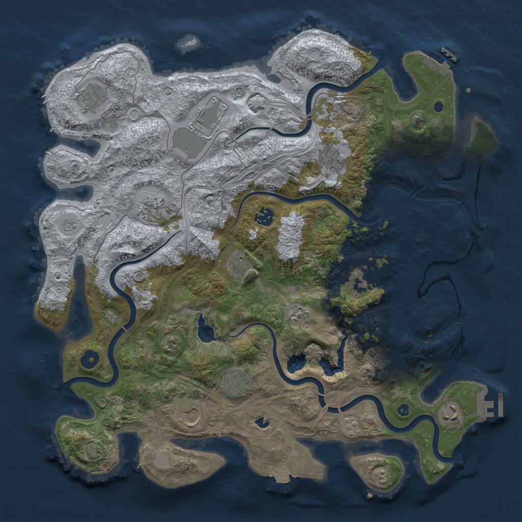 Rust Map: Procedural Map, Size: 4300, Seed: 9833681, 17 Monuments