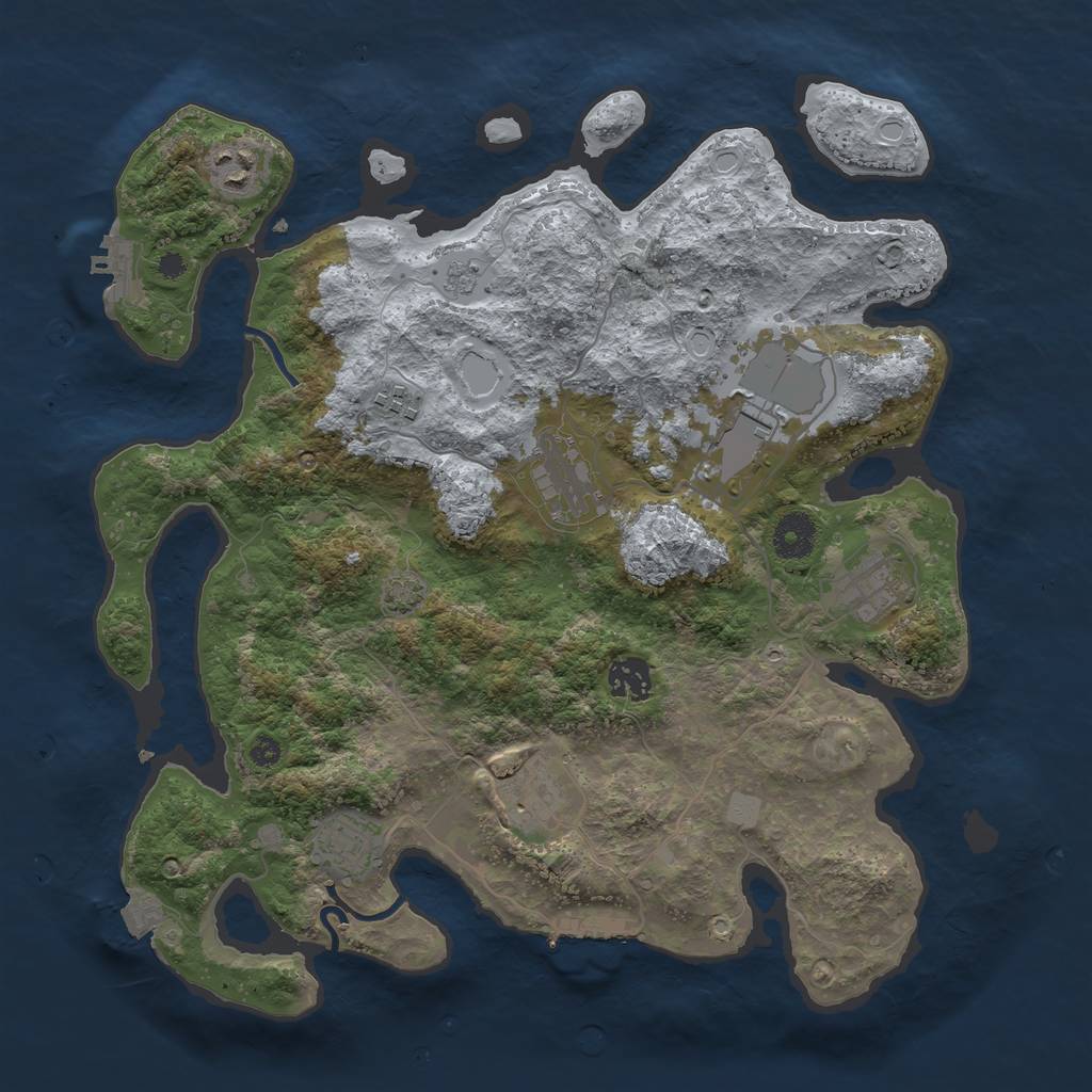 Rust Map: Procedural Map, Size: 3650, Seed: 64283670, 15 Monuments