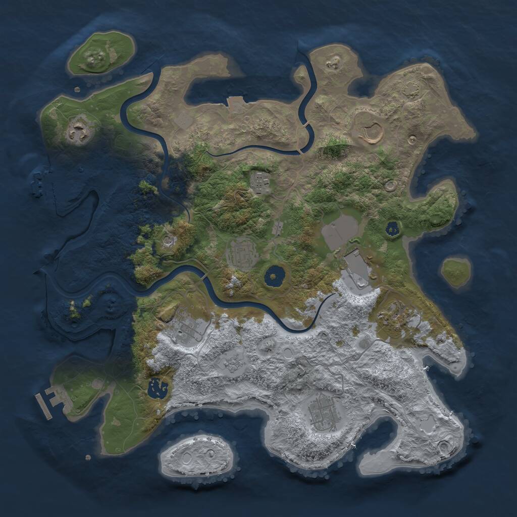 Rust Map: Procedural Map, Size: 3700, Seed: 31732709, 15 Monuments