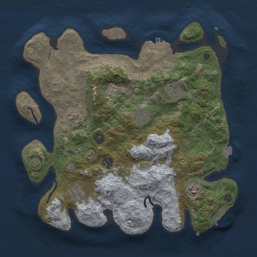 Rust Map: Procedural Map, Size: 3400, Seed: 70699020, 15 Monuments