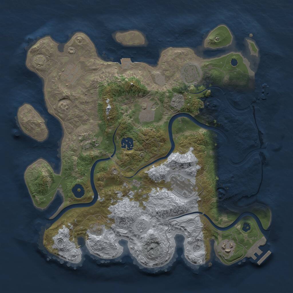 Rust Map: Procedural Map, Size: 3400, Seed: 70699020, 14 Monuments