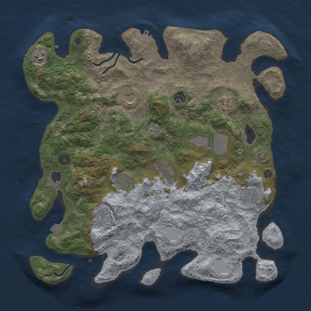 Rust Map: Procedural Map, Size: 4000, Seed: 29309915, 17 Monuments