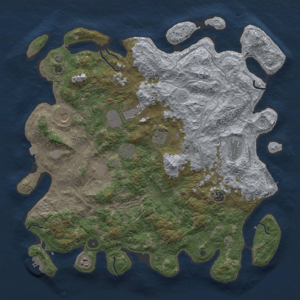 Rust Map: Procedural Map, Size: 4500, Seed: 201010422, 17 Monuments