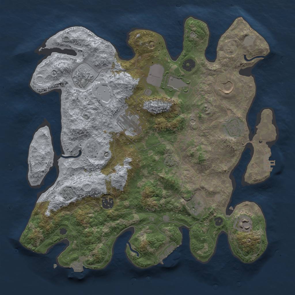 Rust Map: Procedural Map, Size: 3550, Seed: 22084910, 17 Monuments