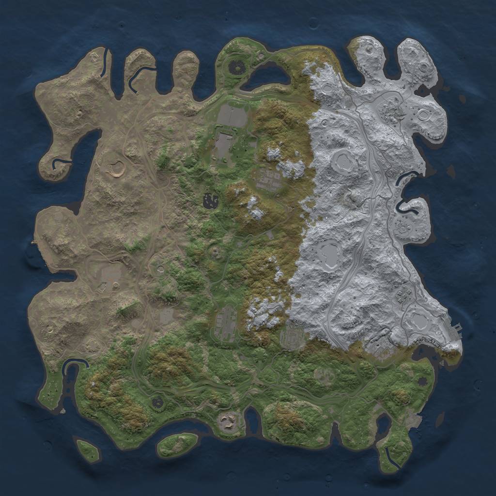Rust Map: Procedural Map, Size: 4500, Seed: 30002841, 19 Monuments