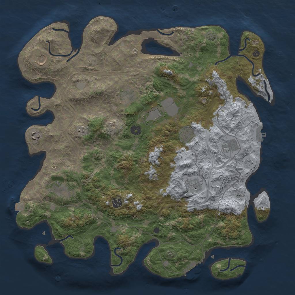 Rust Map: Procedural Map, Size: 4250, Seed: 10630932, 18 Monuments