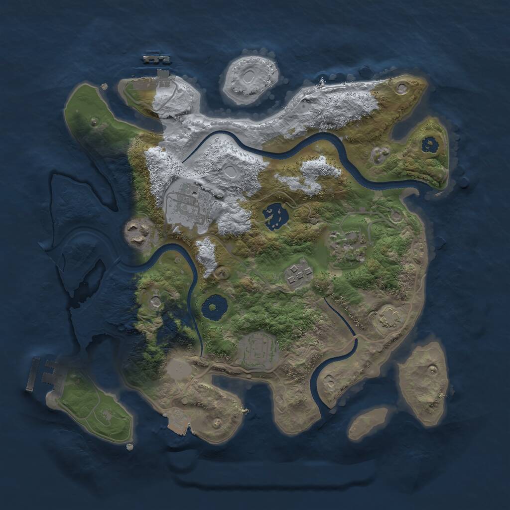 Rust Map: Procedural Map, Size: 3000, Seed: 530123149, 11 Monuments