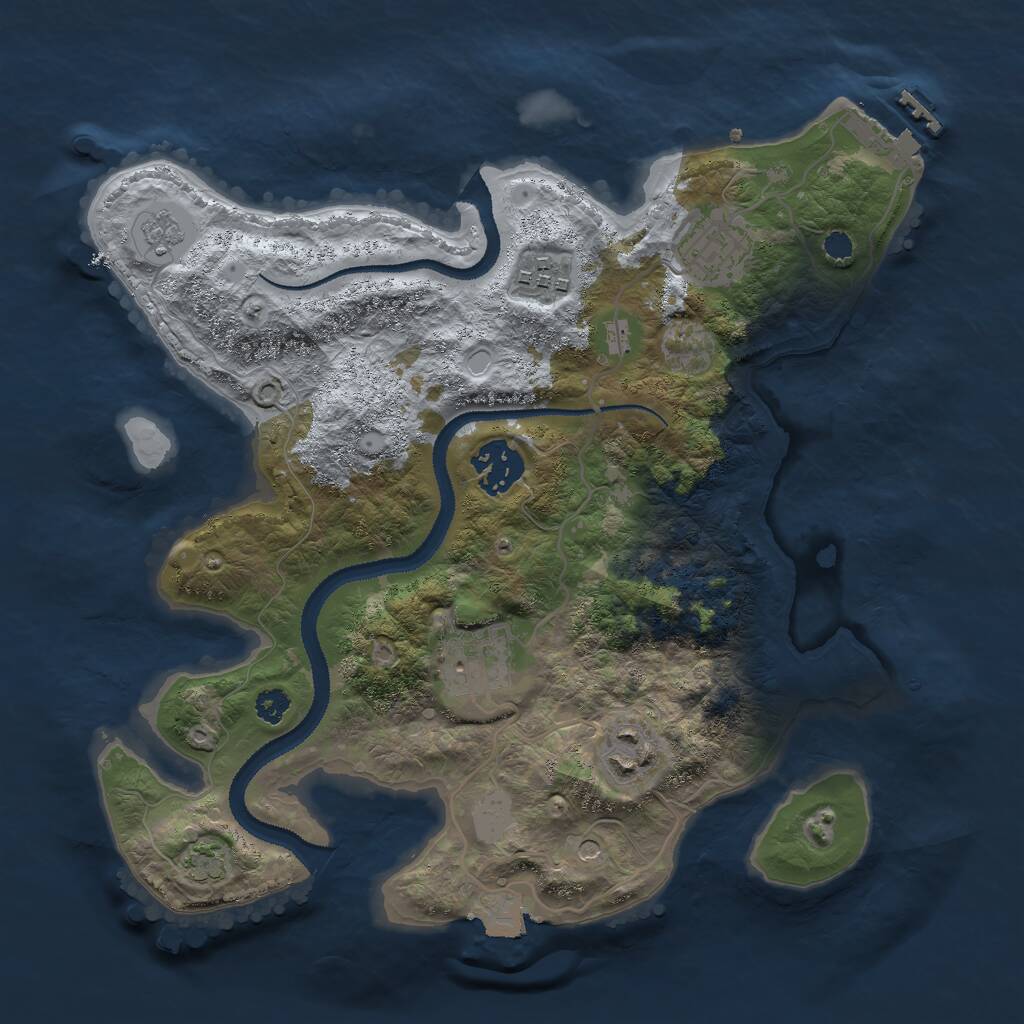 Rust Map: Procedural Map, Size: 3000, Seed: 1700663424, 10 Monuments