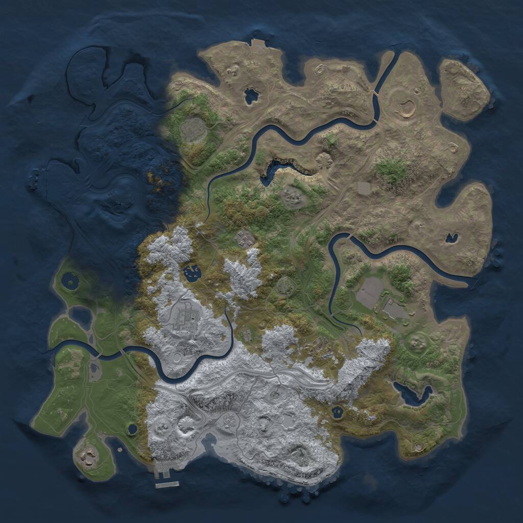 Rust Map: Procedural Map, Size: 4500, Seed: 224505074, 14 Monuments