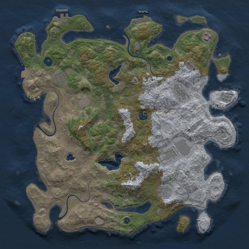 Rust Map: Procedural Map, Size: 4200, Seed: 156156, 14 Monuments