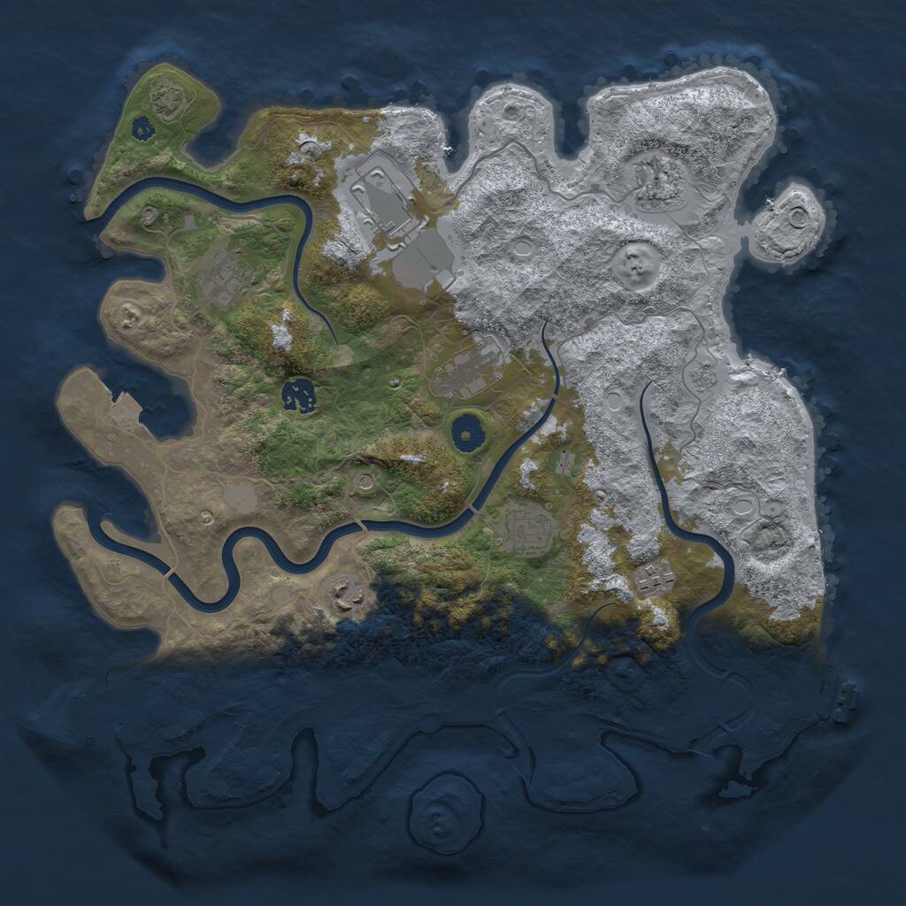 Rust Map: Procedural Map, Size: 3850, Seed: 981, 14 Monuments