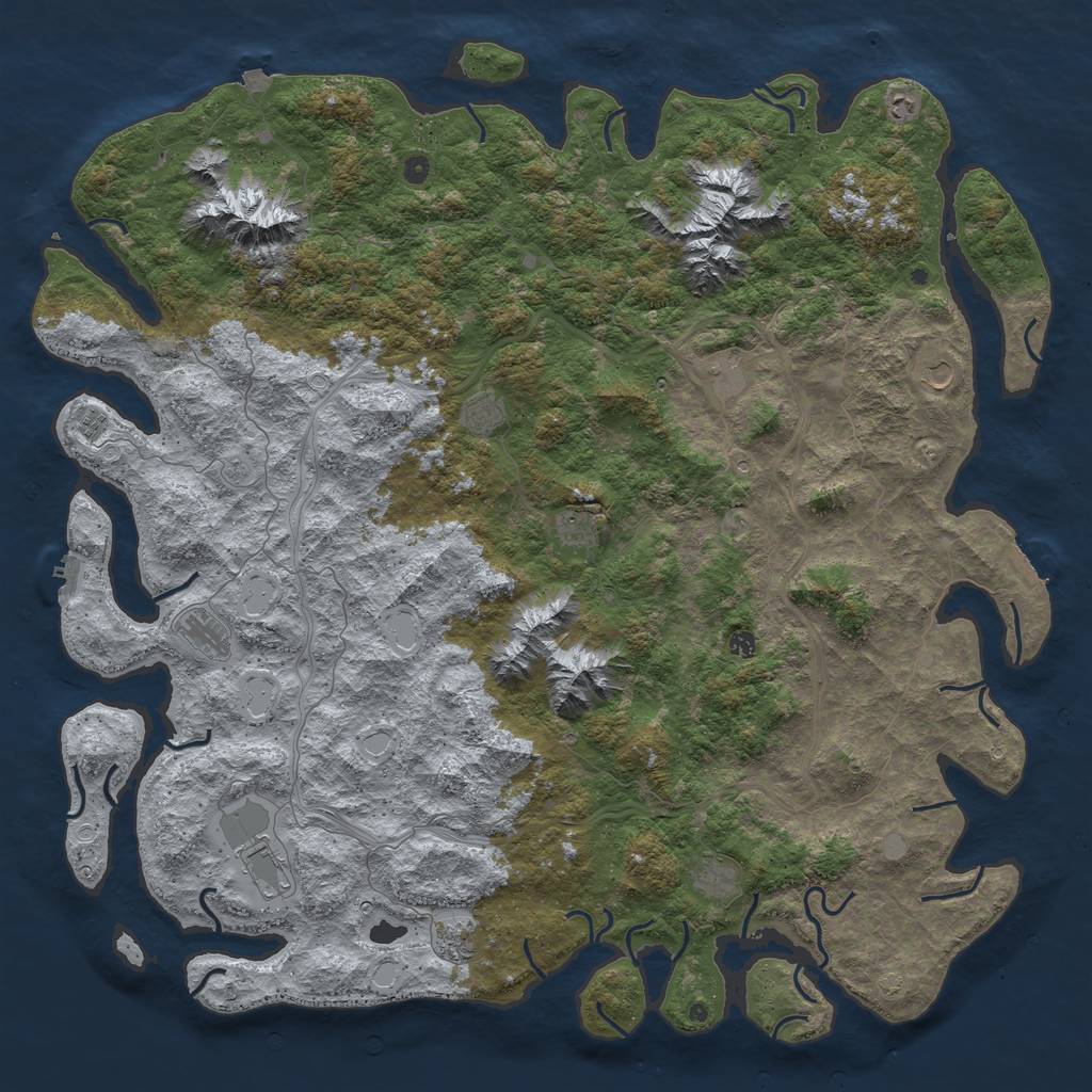 Rust Map: Procedural Map, Size: 6000, Seed: 66268265, 19 Monuments