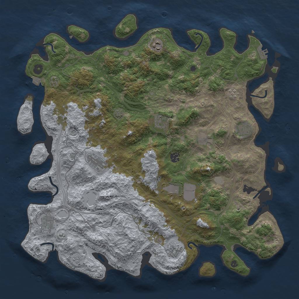 Rust Map: Procedural Map, Size: 4500, Seed: 1523336490, 17 Monuments