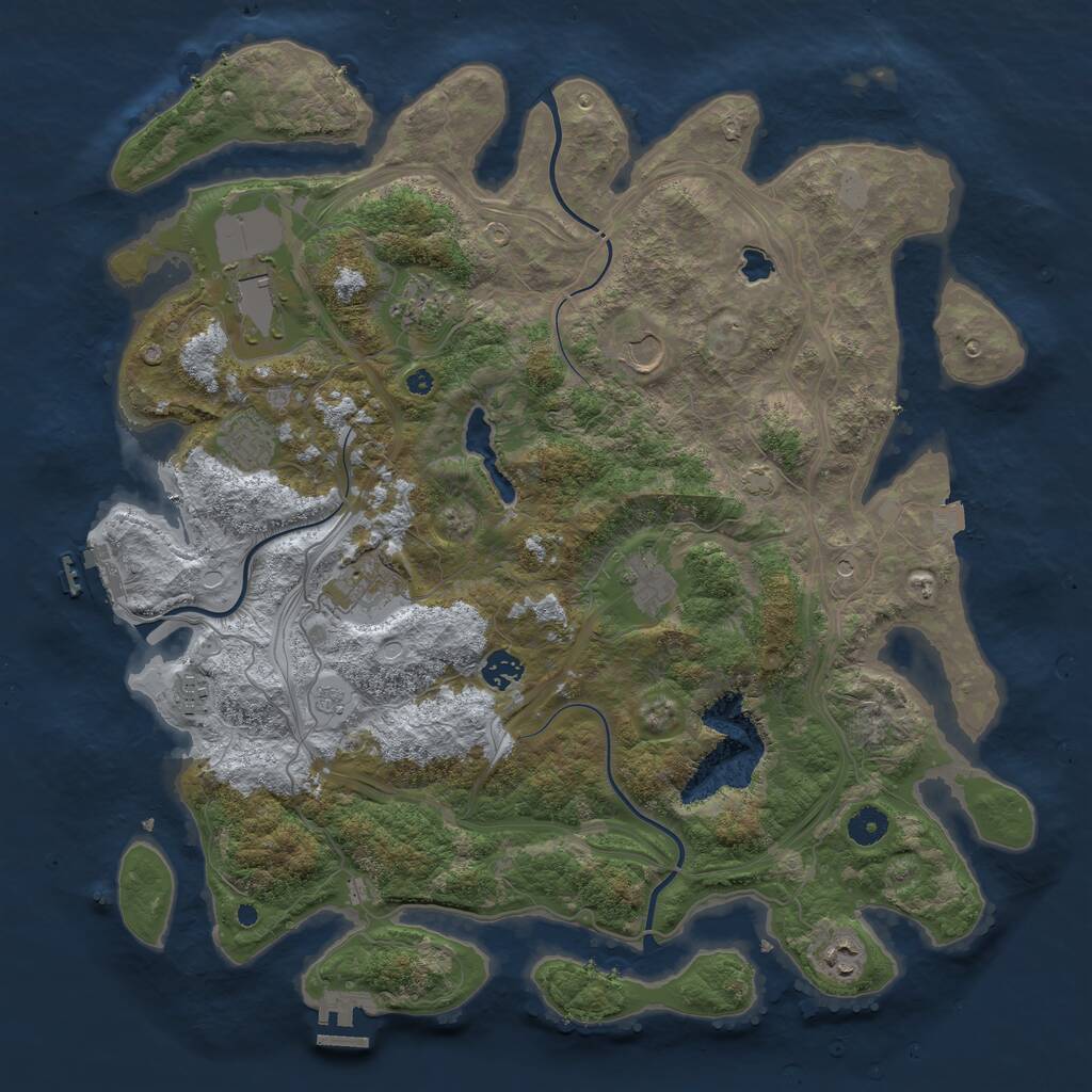 Rust Map: Procedural Map, Size: 4250, Seed: 1392056273, 15 Monuments