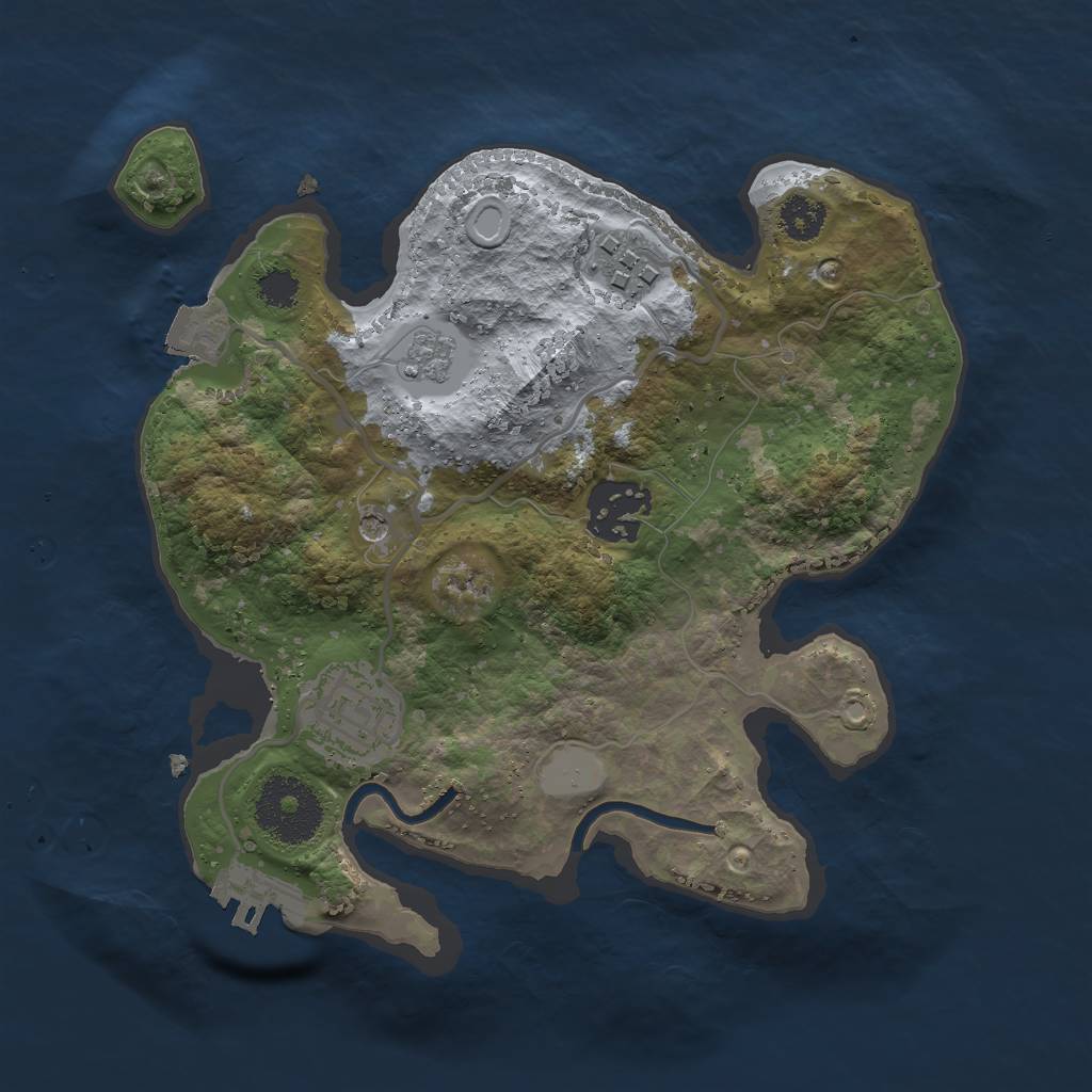 Rust Map: Procedural Map, Size: 2500, Seed: 66859, 9 Monuments