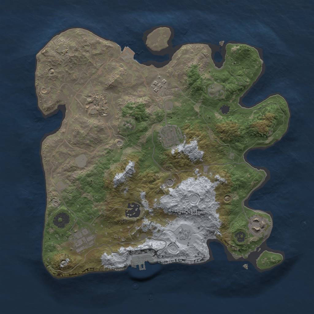 Rust Map: Procedural Map, Size: 3000, Seed: 667565425, 13 Monuments