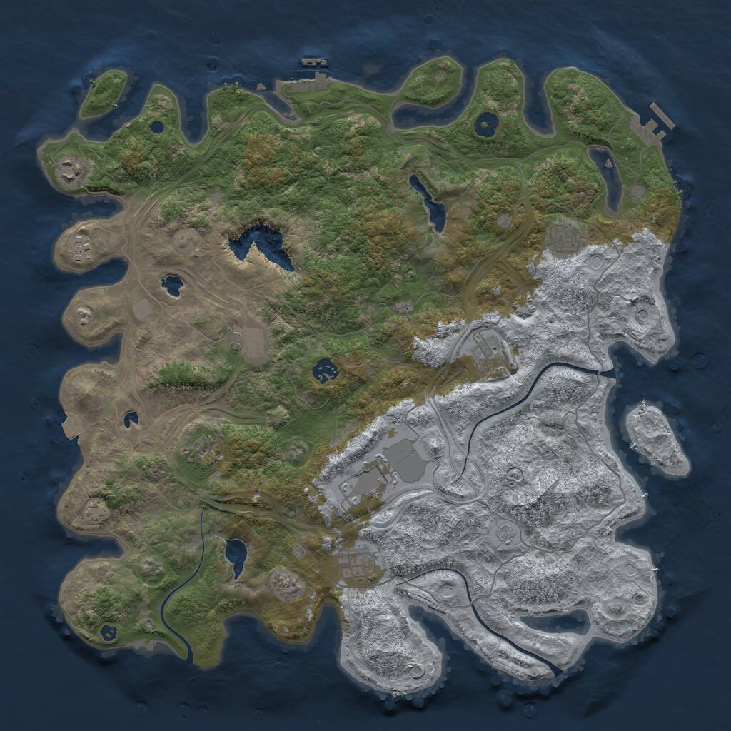 Rust Map: Procedural Map, Size: 4500, Seed: 393975503, 15 Monuments