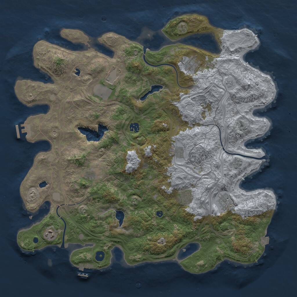 Rust Map: Procedural Map, Size: 4500, Seed: 77550, 15 Monuments