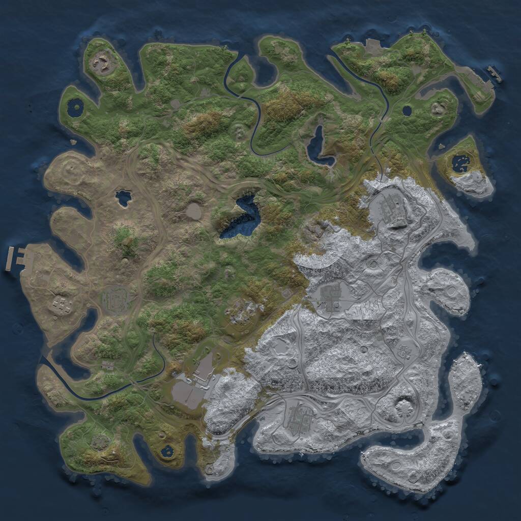 Rust Map: Procedural Map, Size: 4300, Seed: 37304223, 15 Monuments