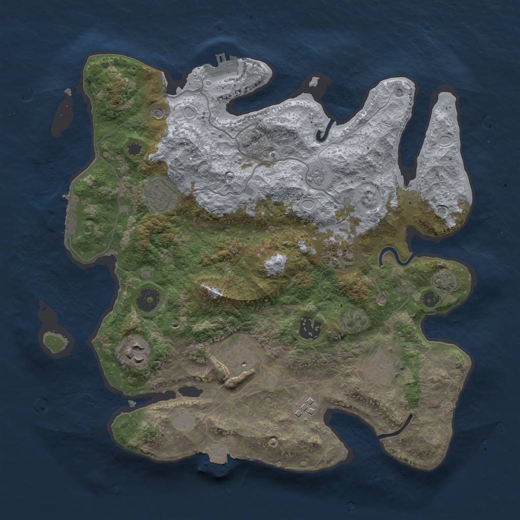 Rust Map: Procedural Map, Size: 3400, Seed: 32023286, 15 Monuments