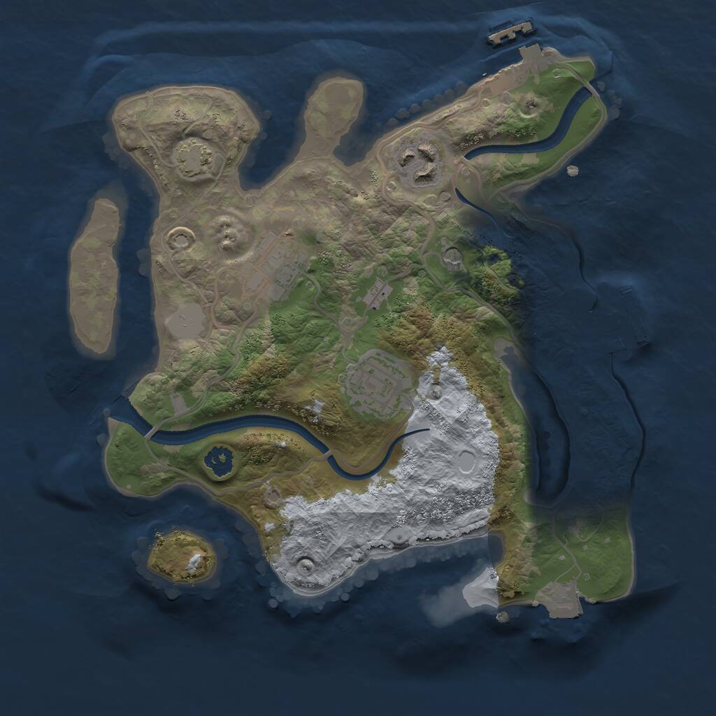 Rust Map: Procedural Map, Size: 2500, Seed: 72700971, 8 Monuments
