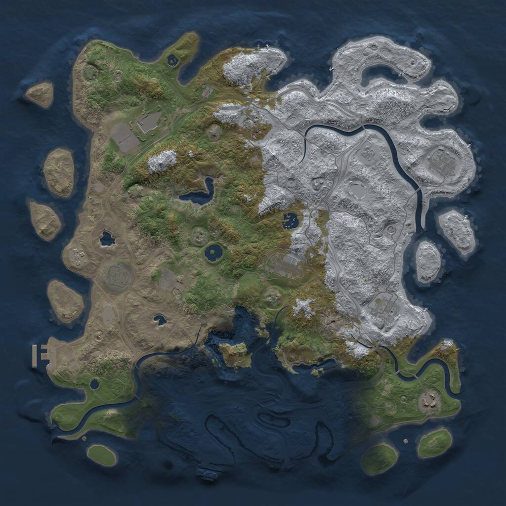 Rust Map: Procedural Map, Size: 4500, Seed: 1349955339, 16 Monuments