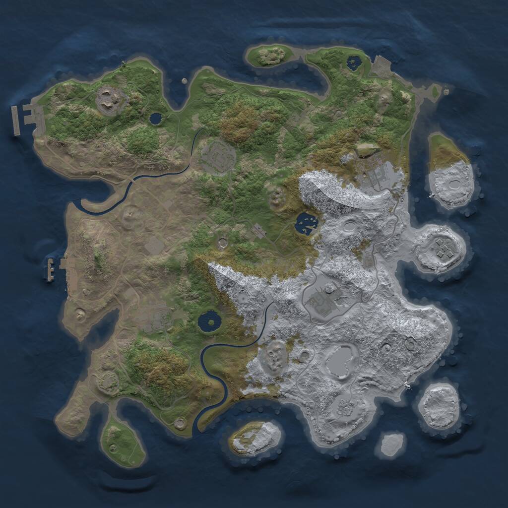 Rust Map: Procedural Map, Size: 3450, Seed: 86800819, 13 Monuments