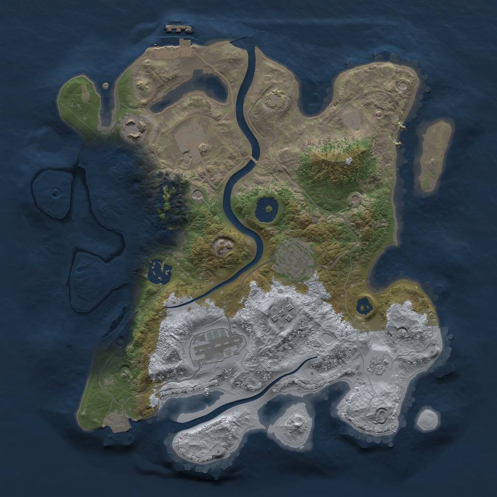Rust Map: Procedural Map, Size: 3000, Seed: 47736438, 11 Monuments