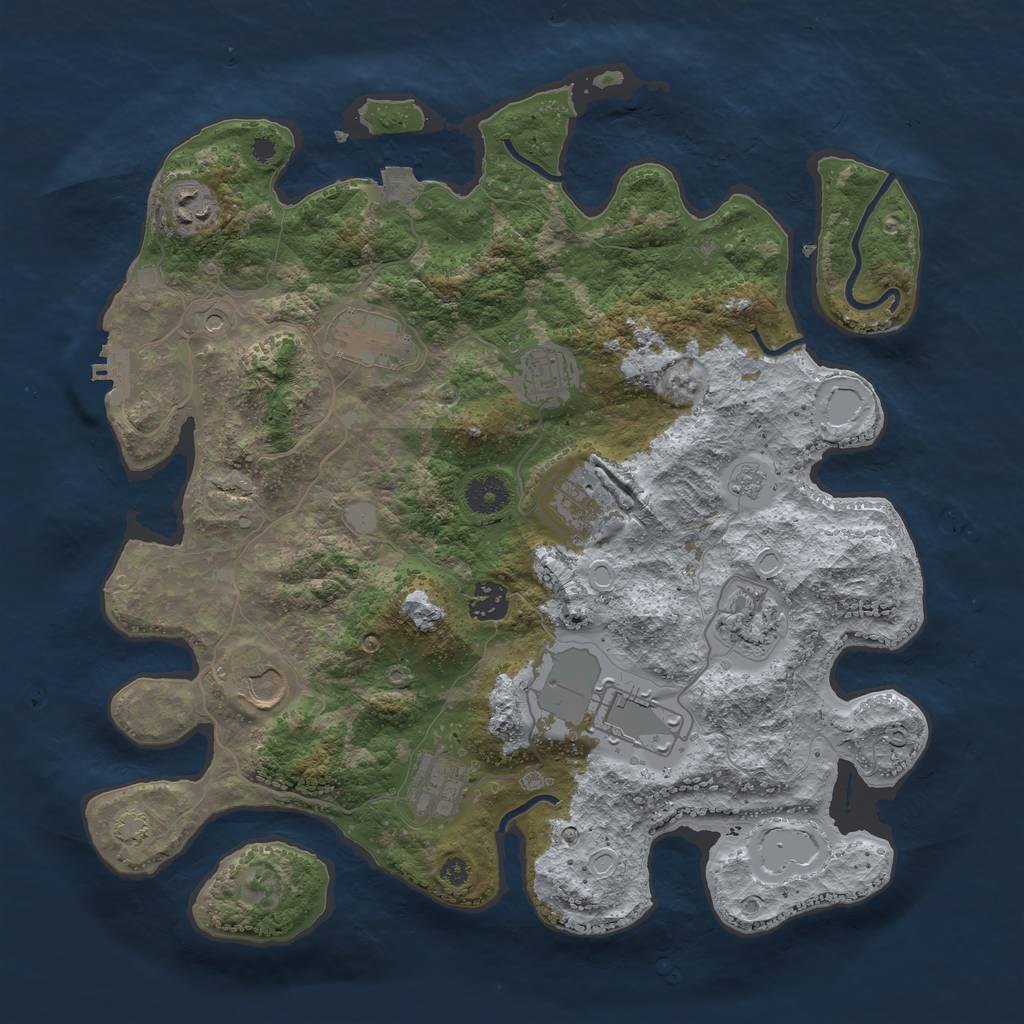 Rust Map: Procedural Map, Size: 3750, Seed: 1601188989, 16 Monuments